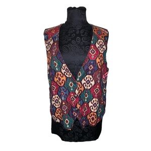 Woven Southwestern Native Button Up Vest
